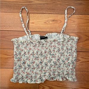 American Eagle cropped floral tank